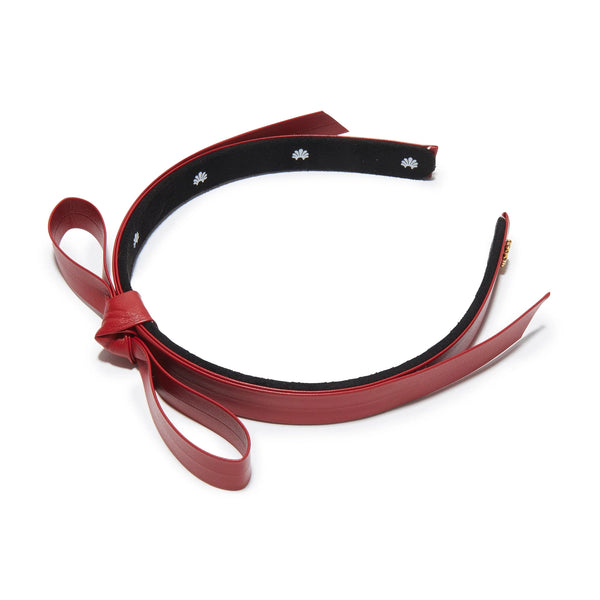 Lele Sadoughi LIPSTICK RED BARDOT FAUX LEATHER HEADBAND