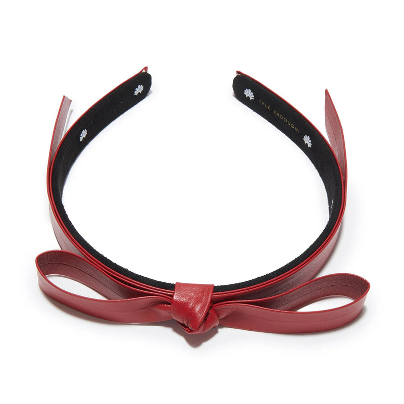 Lele Sadoughi LIPSTICK RED BARDOT FAUX LEATHER HEADBAND