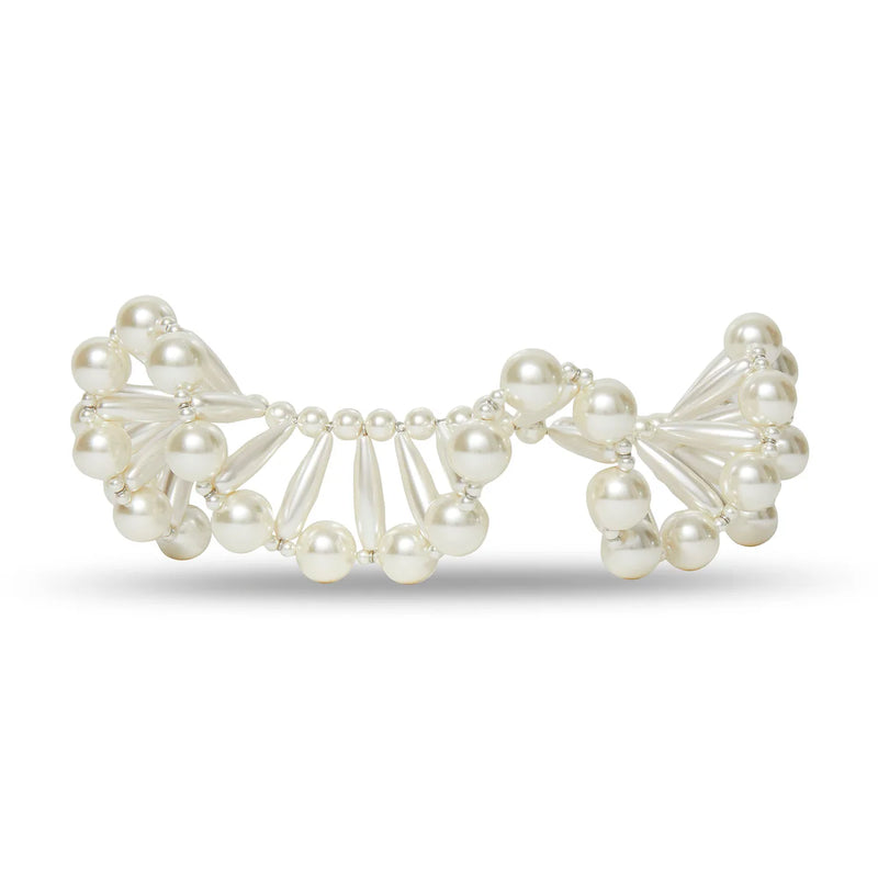 Lele Sadoughi PEARL RUFFLED COLLAR NECKLACE