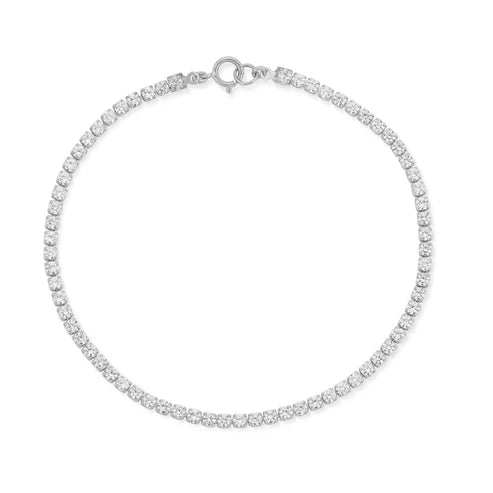 Jurate LA Material Girl White Gold Tennis Bracelet 18K White Gold Plated Stainless Steel