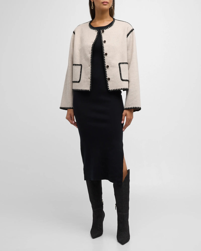 RAILS Melanie Contrast Trim Wool-Blend Jacket