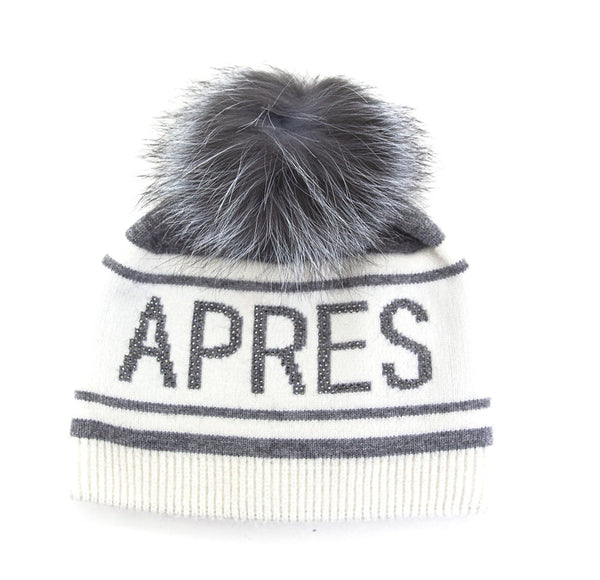 Mitchie's Apres Grey Pom Hat