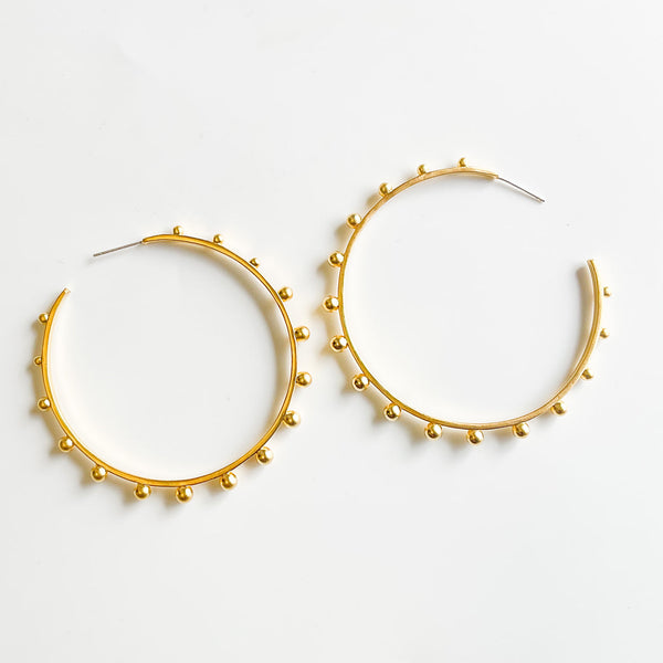 60MM Studded Hoop Earring